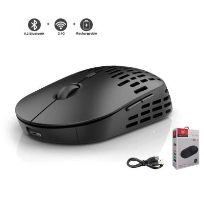 Mouse dual modo bluetooth + inalambrico usb 2.4g recargable