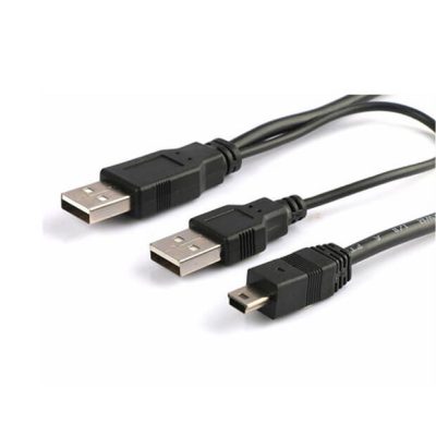 Cable usb 2.0 doble macho a mini 5pin para disco duro 0.60metros