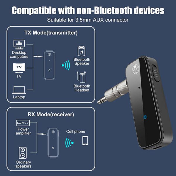 Adaptador transmisor de audio inalámbrico Bluetooth receptor 2 en 1 - Imagen 7