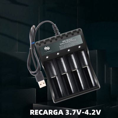 Cargador para bateria litio 18650 26650 3.7V-4.2V