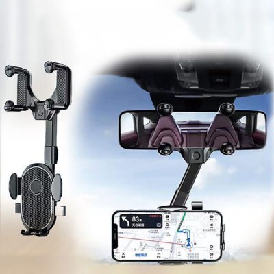 Soporte de teléfono para automóvil, giratorio y retráctil de 360°