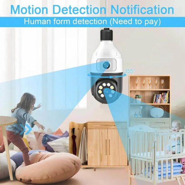 Cámara de Seguridad Wi-Fi Lámpara 360º Full HD (Doble Lente) - Imagen 4