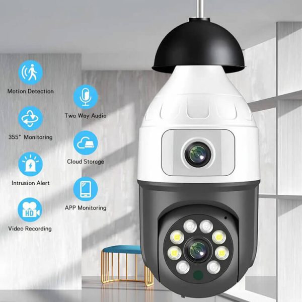 Cámara de Seguridad Wi-Fi Lámpara 360º Full HD (Doble Lente) - Imagen 3