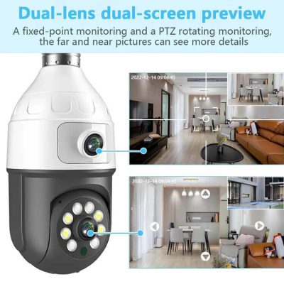 Cámara de Seguridad Wi-Fi Lámpara 360º Full HD (Doble Lente)