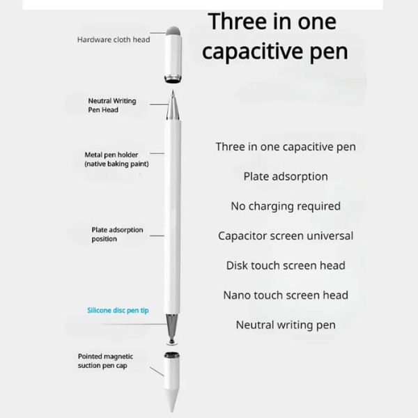Lápiz Táctil Universal para iPad, iPhone, iOS/Android Móvil y Otras Tabletas 3in1 - Imagen 2