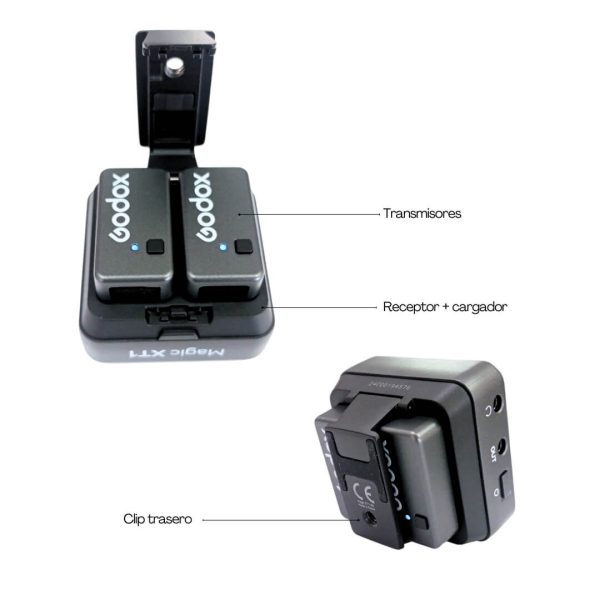Micrófono inalámbrico de doble canal Godox de 2,4 GHz - Imagen 2