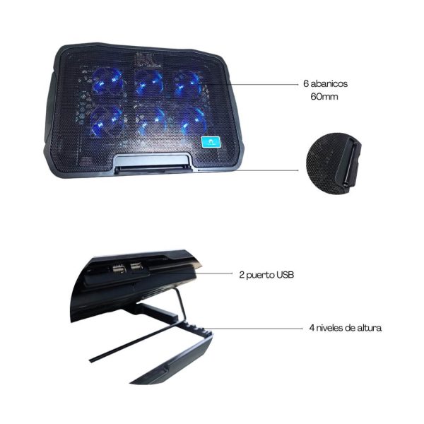 Cooler pad para laptops con velocidad ajustable - Imagen 3