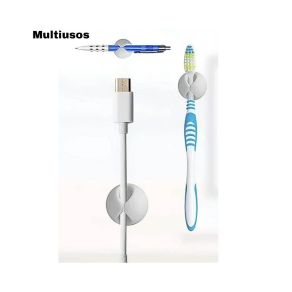 Clips organizadores de cables con adhesivos - Imagen 2