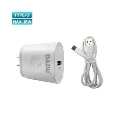 Cargador de celular QC-3.0 con cable USB a Tipo-C 18W