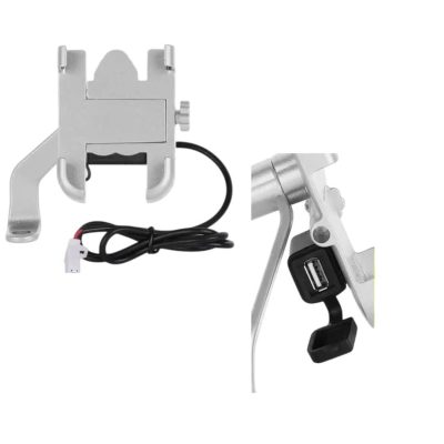 Soporte de teléfono con cargador USB para motocicleta