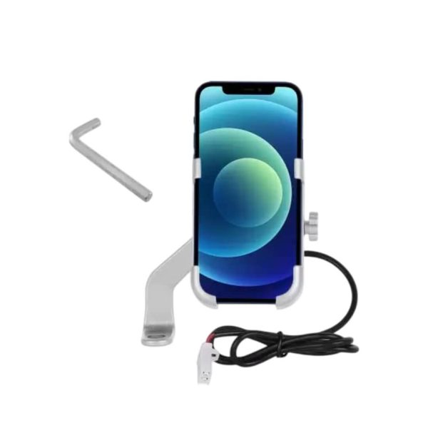 Soporte de teléfono con cargador USB para motocicleta - Imagen 2