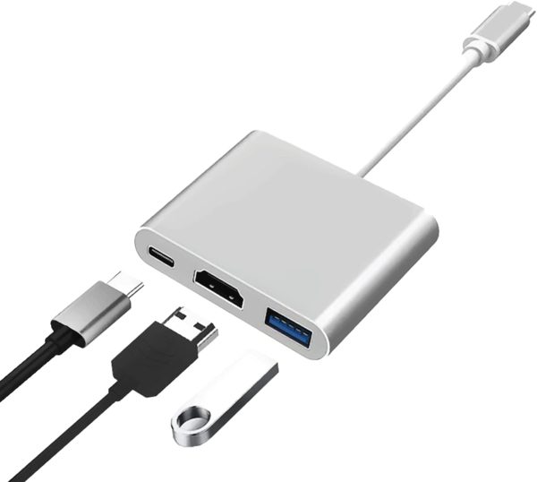 Adaptador tipo c A usb3.0+hdmi+pd100w