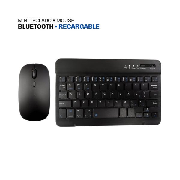 Teclado y mouse de bluetooth + recargable