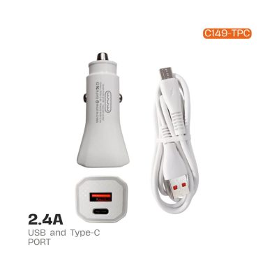 Cargador de carro para celular con cable USB a USB-C