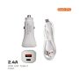 Cargador de carro para celular con cable USB a USB-C