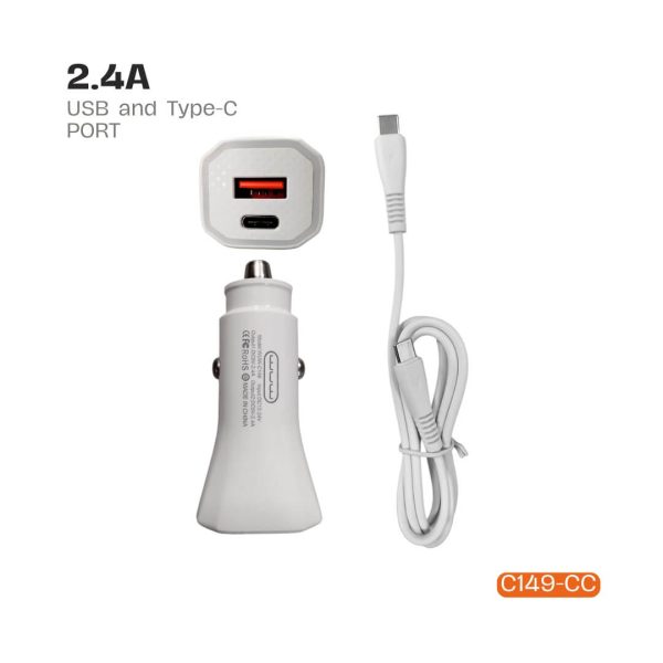 Cargador de carro para celular con cable USB-C a USB-C