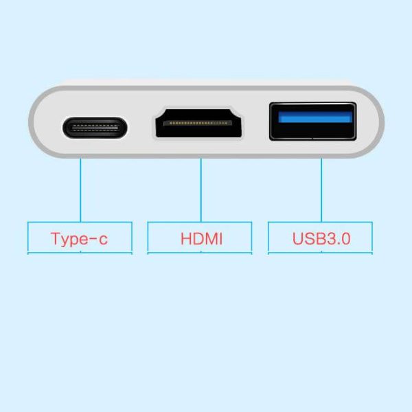Adaptador tipo c A usb3.0+hdmi+pd100w - Imagen 4