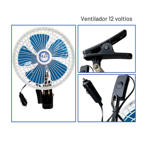 Ventilador para automóvil 12V de 8" - Imagen 2