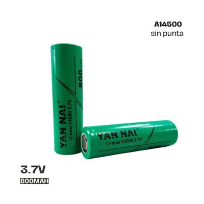 Bateria Li-ion recargable 14500 3.7v 800mah sin punta