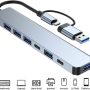 Hub Usb 7 in 1 Usb/Usb-C A Usb*5+Usb-c*2