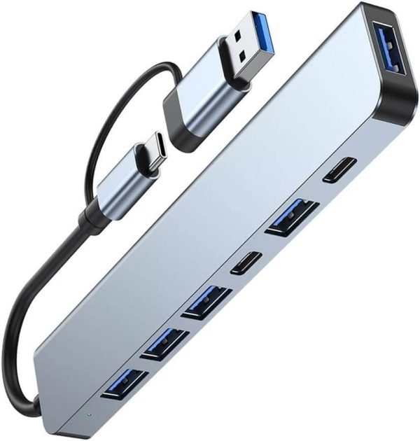 Hub Usb 7 in 1 Usb/Usb-C A Usb*5+Usb-c*2 - Imagen 4