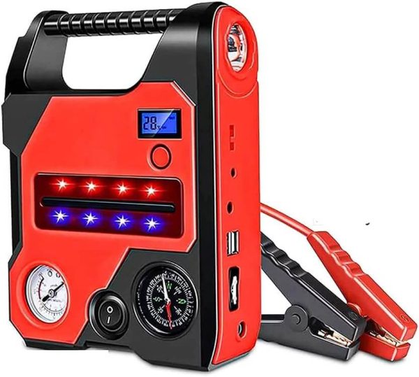 Arrancador de Batería 1200A Peak 32000mAh con Compresor de Aire