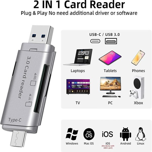 Hub Usb3.0/Usb-C A Sd/Micro-Sd Tf - Imagen 4