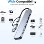Hub Usb 8 in 1 Usb/Usb-C A Usb*4+Usb-c+SD/TF+3.5mm