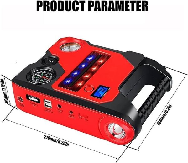 Arrancador de Batería 1200A Peak 32000mAh con Compresor de Aire - Imagen 2