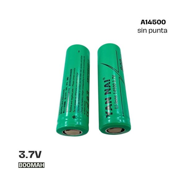 Bateria Li-ion recargable 14500 3.7v 800mah sin punta - Imagen 2