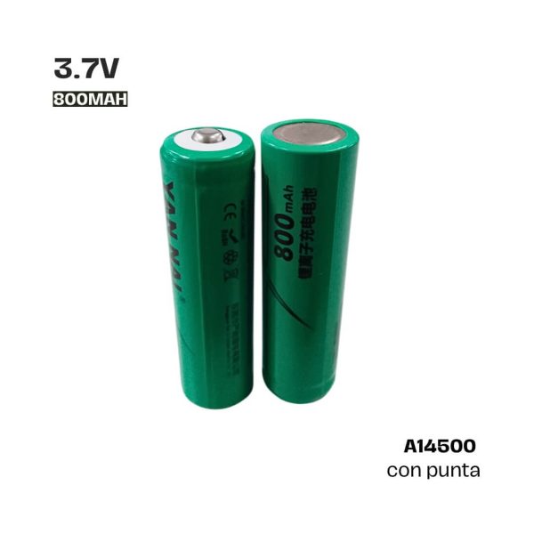 Bateria Li-ion recargable 14500 3.7v 800mah con punta - Imagen 2