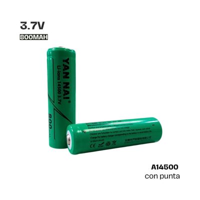 Bateria Li-ion recargable 14500 3.7v 800mah con punta