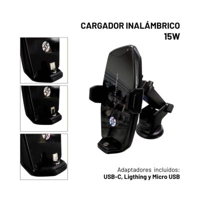Soporte para teléfono con carga inalámbrica universal 15W