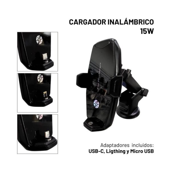 Soporte para teléfono con carga inalámbrica universal 15W