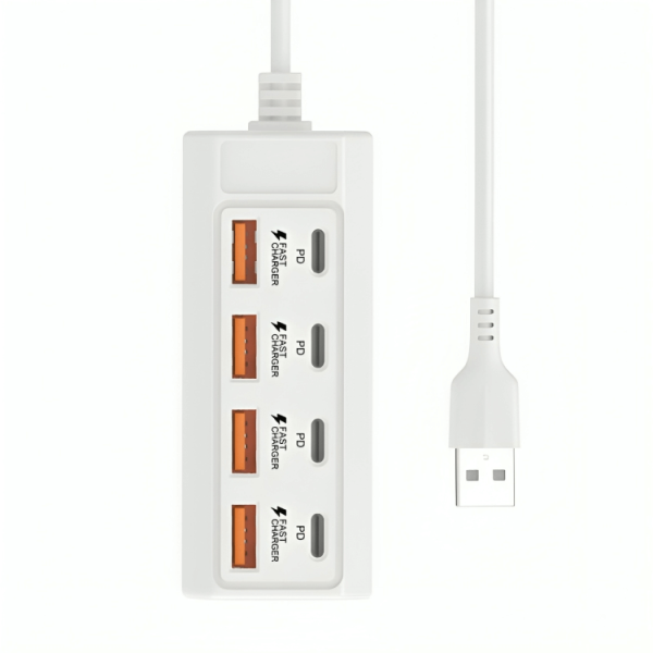 Hub usb de corriente para carga usb*4+type-c*4 25w - Imagen 3