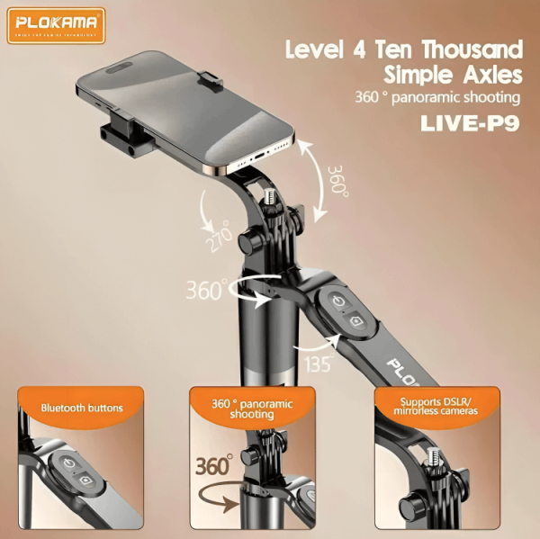 Tripode Selfie PLOKAMA Live-P9 1.7M - Imagen 5