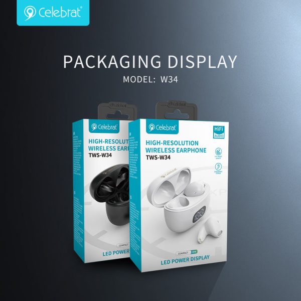 Auriculares Bluetooth true wireless - Celebrat TWS‑W34