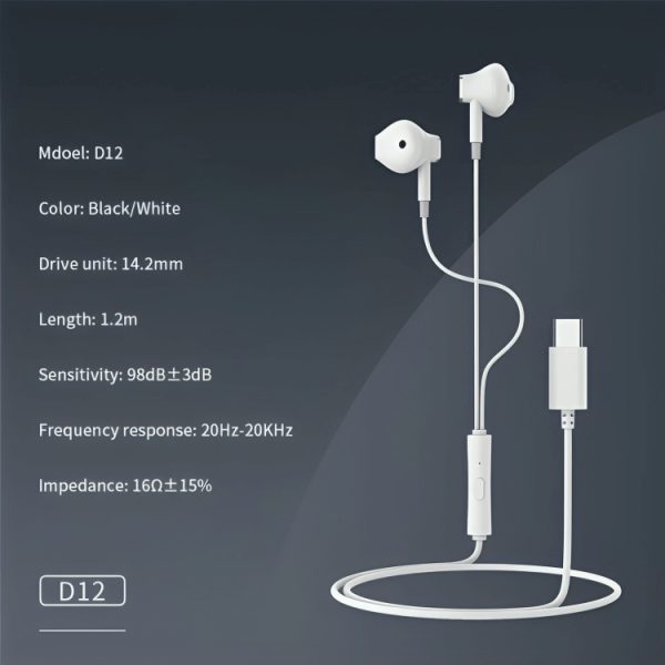 Auriculares In‑Ear con conector USB‑C - Celebrat D12 - Imagen 3