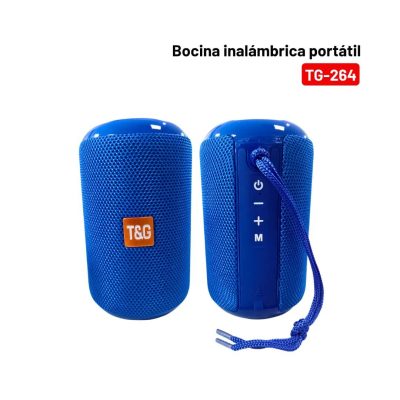 Bocina Inalámbrica Bluetooth 5.3 recargable, FM, USB y Tarjeta SD TG264