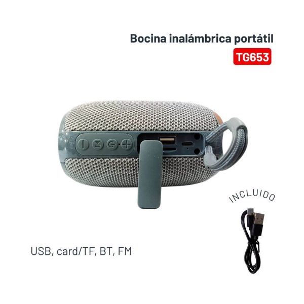 Bocina Portátil Bluetooth FM, Auxiliar y USB/TF TG653 - Imagen 2