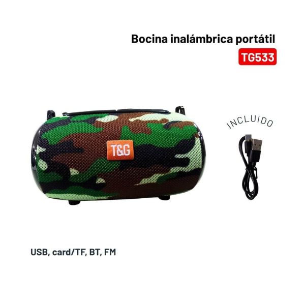 Bocina Inalámbrica Bluetooth 5.3 recargable FM, TF, USB TG533