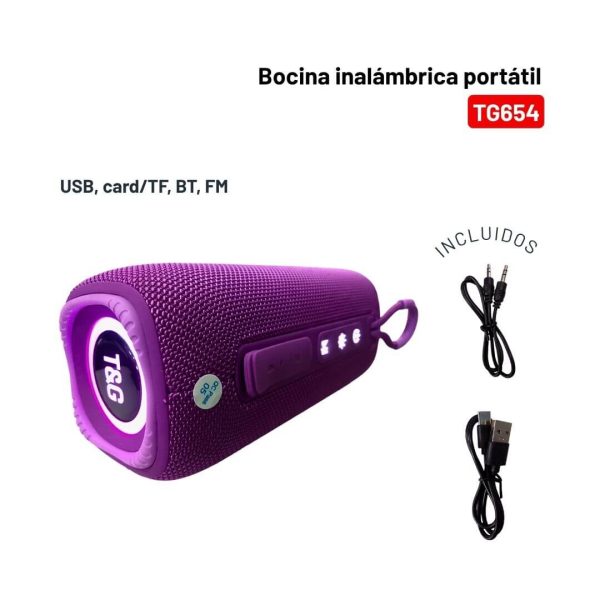 Bocina Inalámbrica Bluetooth Doble Altavoz, FM y TWS TG654 - Imagen 2