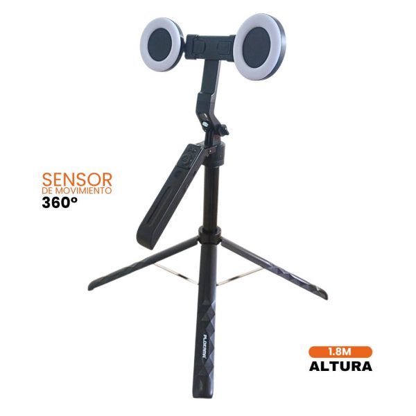 Trípode selfie stick de 1.8m con seguimiento facial 360° - Imagen 2