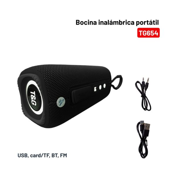 Bocina Inalámbrica Bluetooth Doble Altavoz, FM y TWS TG654 - Imagen 4