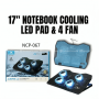 Cooler Pad para Laptop de 4 Ventiladores