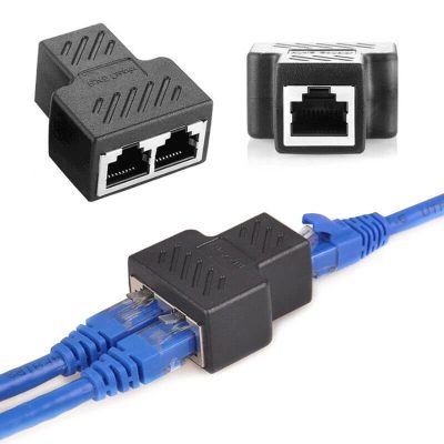 Adaptador Rj45 Doble para Cable LAN