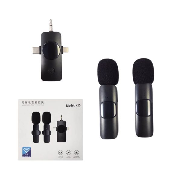 Micrófono Dual de Solapa Inalámbrico K15
