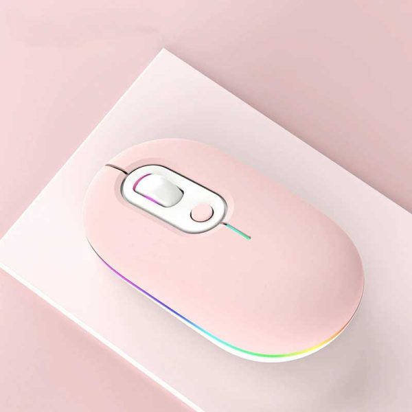 Mouse Inalámbrico Recargable 2.4G con Luces LED RGB - Imagen 2