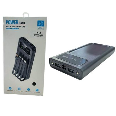 Bateria Portátil de Solar 10000mAh con 4 Cables Integrados