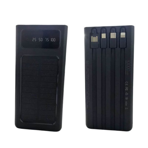 Bateria Portátil de Solar 10000mAh con 4 Cables Integrados - Imagen 2